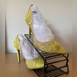 Jessica Simpson yellow and nude heel